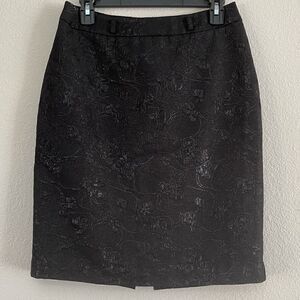 Worthington Black Jacquard Floral Skirt Size 6